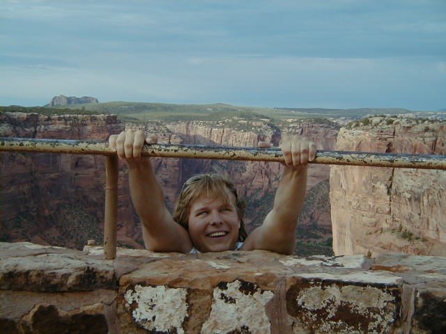 John holding on for dear life.